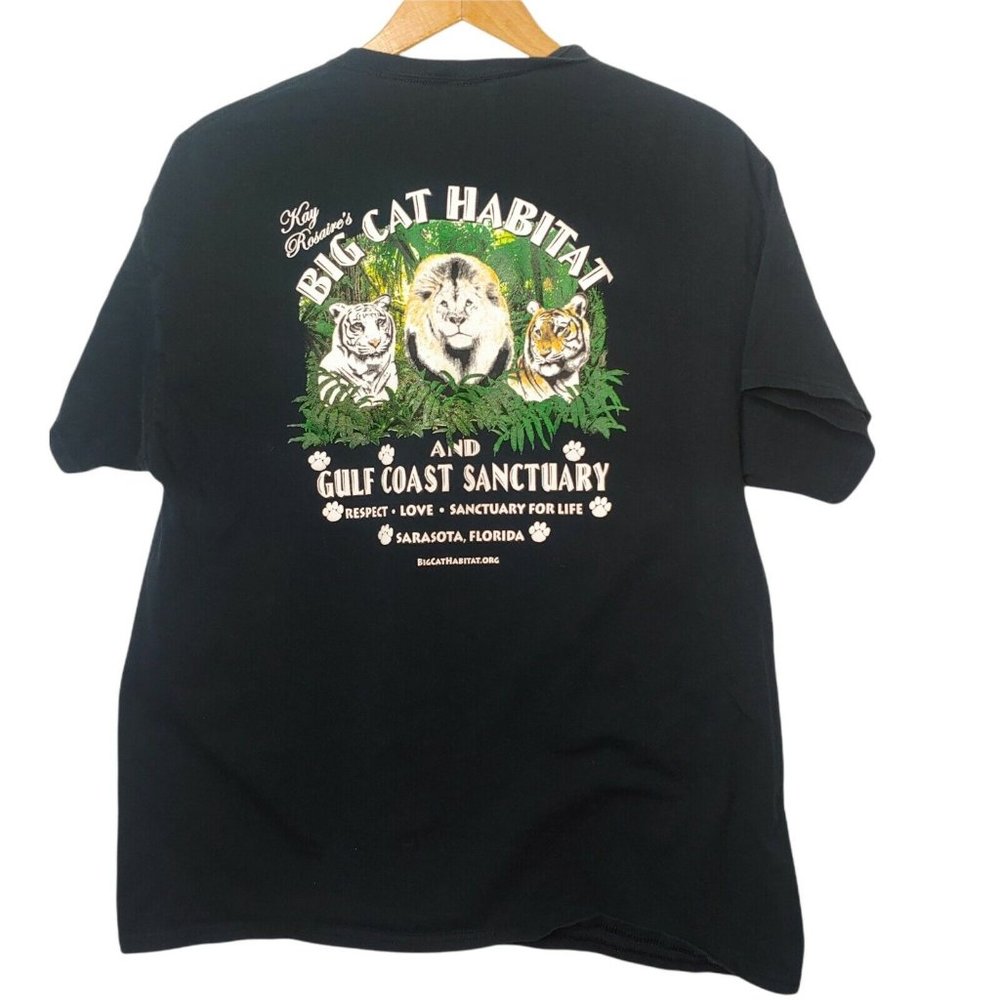 Big Cat Encounter Habitat Sarasota FL Barry The White Tiger Mens XL T Shirt Blk - Picture 3 of 6
